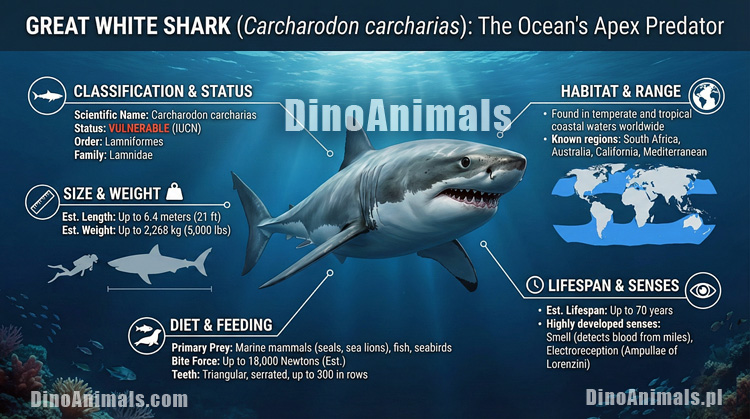 Great white shark (Carcharodon carcharias) by DinoAnimals