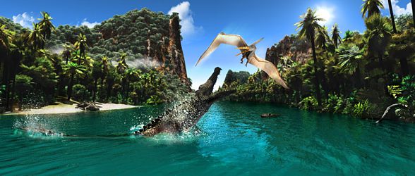 Deinosuchus vs. Pterodactylus.