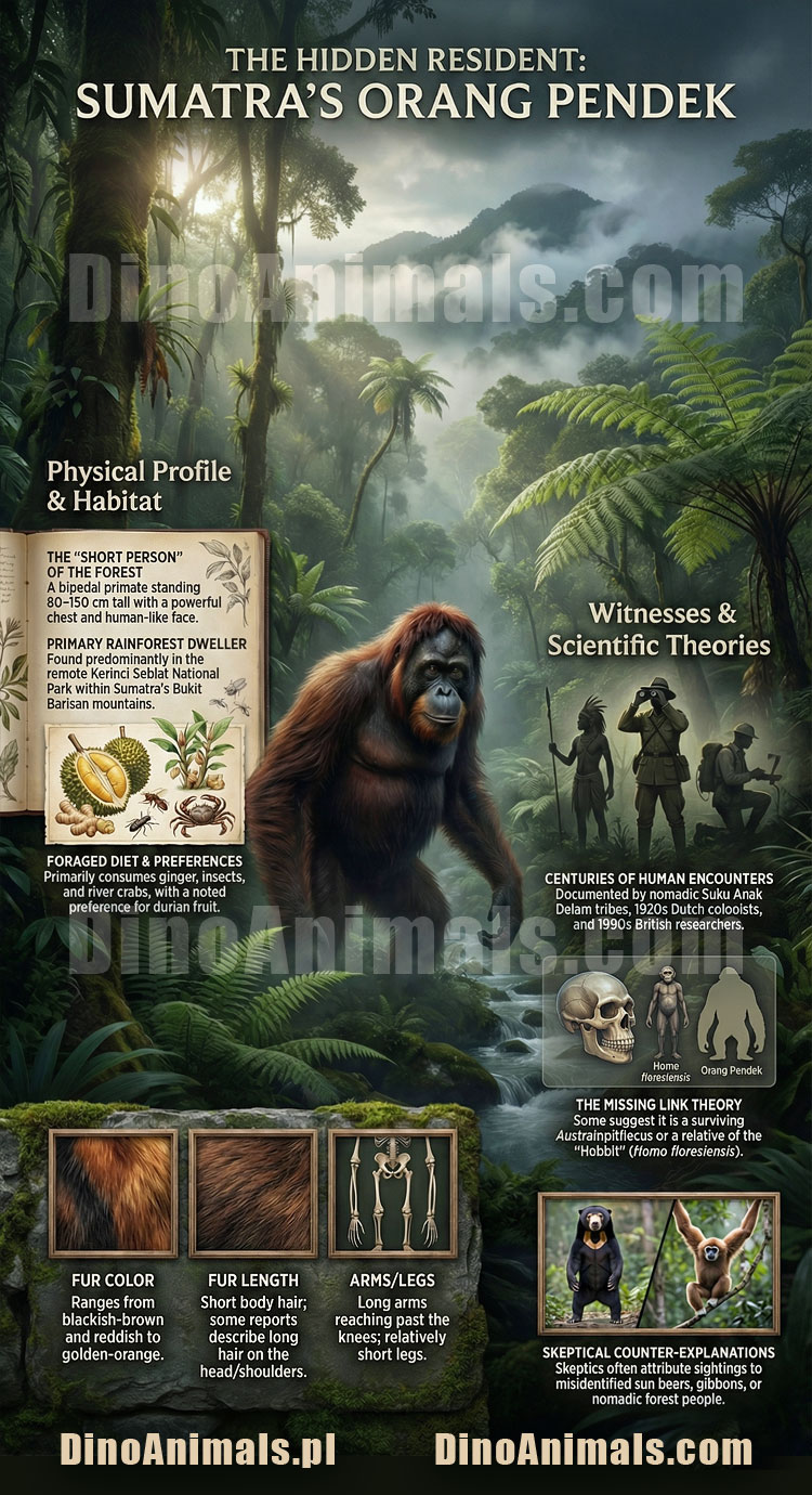 Orang Pendek - infographic by DinoAnimals.com