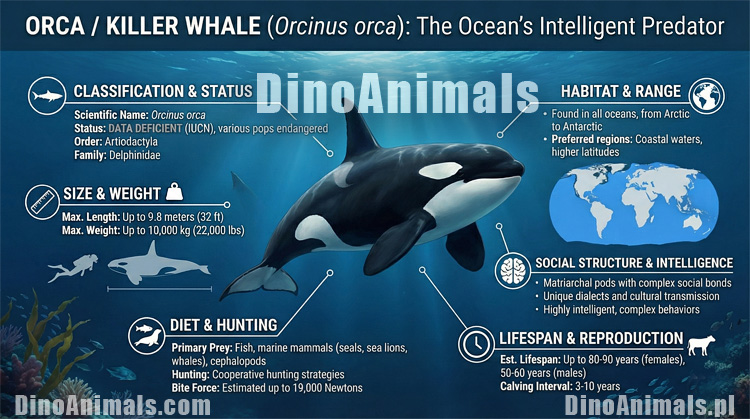 Orca (Orcinus orca) infographic by DInoAnimals