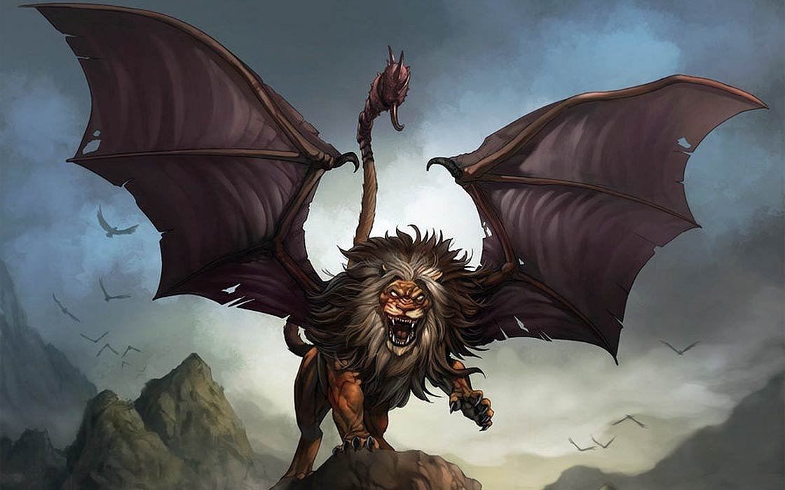 Mythological lions – Manticore | DinoAnimals.com